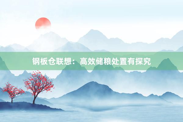 钢板仓联想：高效储粮处置有探究